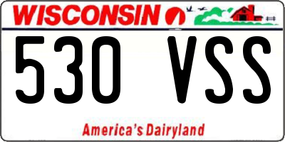 WI license plate 530VSS