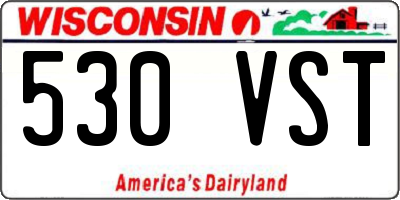 WI license plate 530VST