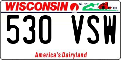 WI license plate 530VSW