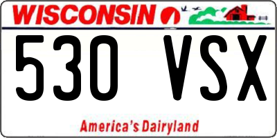 WI license plate 530VSX