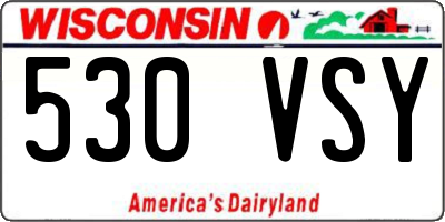 WI license plate 530VSY