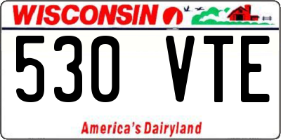 WI license plate 530VTE