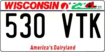 WI license plate 530VTK