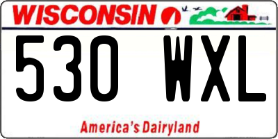 WI license plate 530WXL