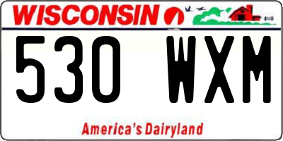 WI license plate 530WXM