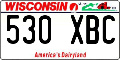 WI license plate 530XBC