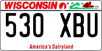 WI license plate 530XBU