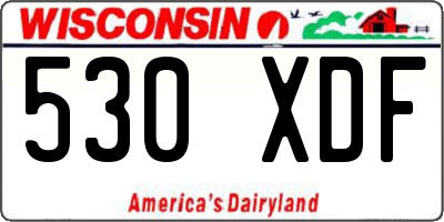 WI license plate 530XDF