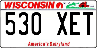 WI license plate 530XET