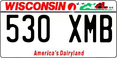 WI license plate 530XMB