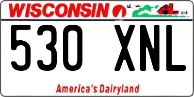 WI license plate 530XNL