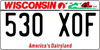WI license plate 530XOF