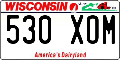 WI license plate 530XOM