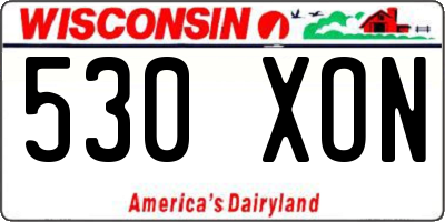 WI license plate 530XON