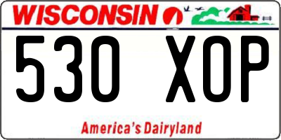 WI license plate 530XOP