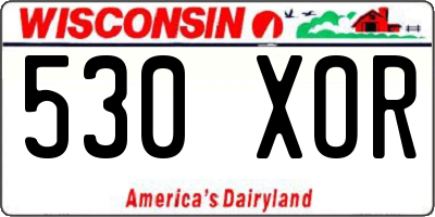 WI license plate 530XOR