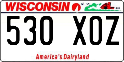WI license plate 530XOZ