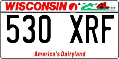WI license plate 530XRF