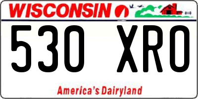 WI license plate 530XRO