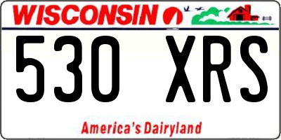 WI license plate 530XRS