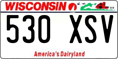 WI license plate 530XSV