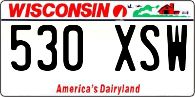 WI license plate 530XSW