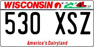 WI license plate 530XSZ