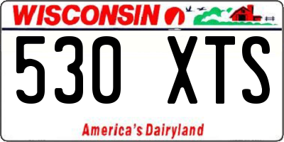 WI license plate 530XTS