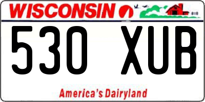 WI license plate 530XUB