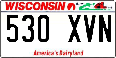 WI license plate 530XVN