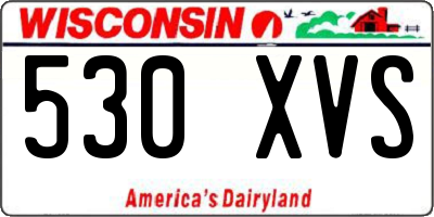 WI license plate 530XVS