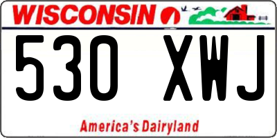 WI license plate 530XWJ