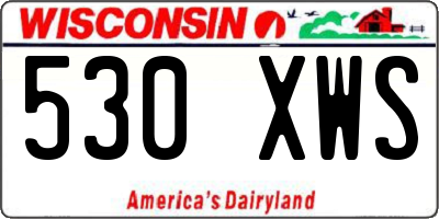 WI license plate 530XWS