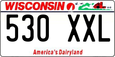 WI license plate 530XXL