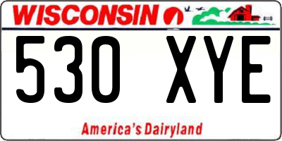 WI license plate 530XYE