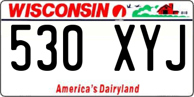 WI license plate 530XYJ