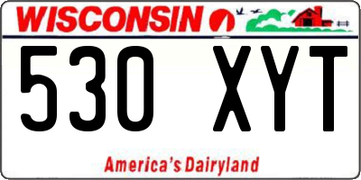 WI license plate 530XYT