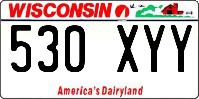 WI license plate 530XYY