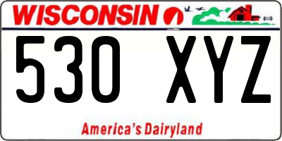 WI license plate 530XYZ