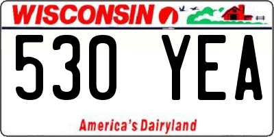 WI license plate 530YEA