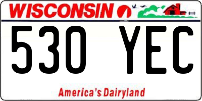 WI license plate 530YEC