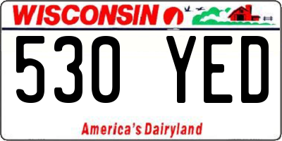 WI license plate 530YED