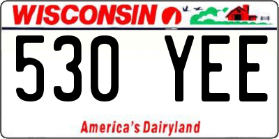 WI license plate 530YEE