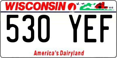 WI license plate 530YEF