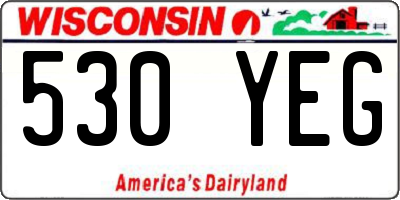 WI license plate 530YEG