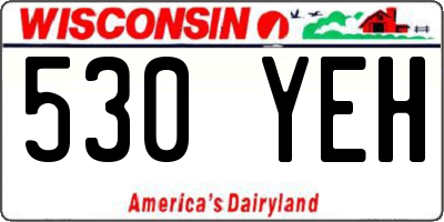 WI license plate 530YEH