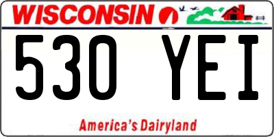 WI license plate 530YEI