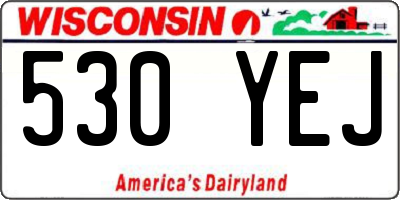 WI license plate 530YEJ