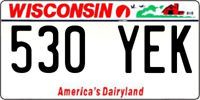 WI license plate 530YEK