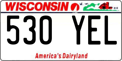 WI license plate 530YEL